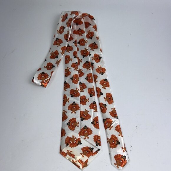 Lot of FOUR Men's Novelty Thanksgiving Neck Ties Pumpkins Turkeys No Brand 56" - Picture 13 of 15